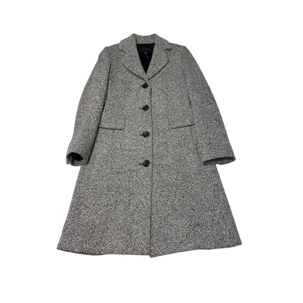 Banana Republic Womens XS Wool Blend Tweed Coat Black White 207562-00‎